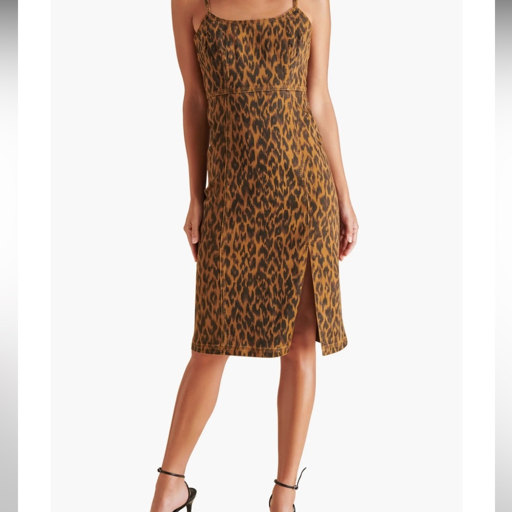 Giselle Leopard Print Denim Dress NEW size 6